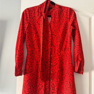 Banana Republic Red Button-Up Dress